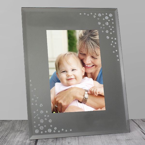 Personalised Any Message 6x4 Landscape Diamante Glass Photo Frame - Glass  Frames - Photo Frames - All Gifts