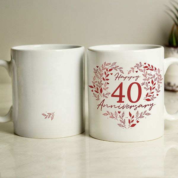 Personalised 40th Ruby Wedding Anniversary Mug - Classic Mugs - Mugs - All  Gifts